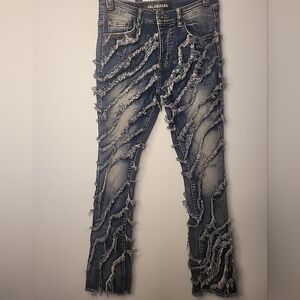 Valabasas Distressed Flared Blue Jeans Size 11